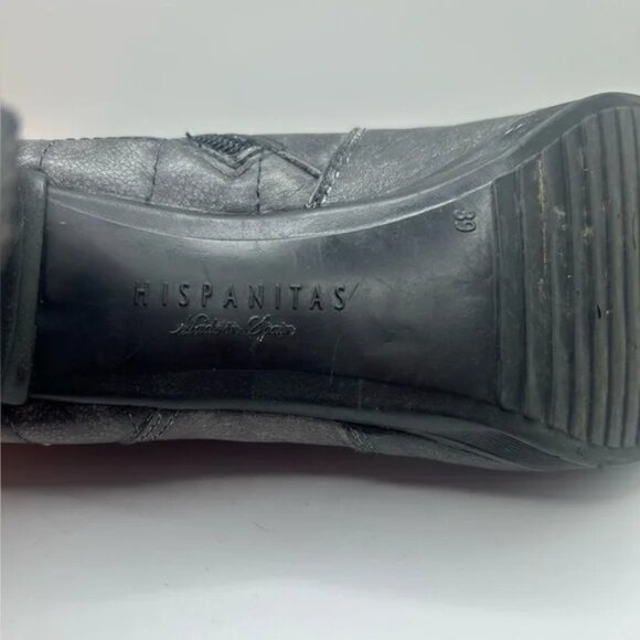 Hispanitas, size 39/8.5, grey ankle boots, leather, 3 inch heel, made in Spain - Picture 3 of 7